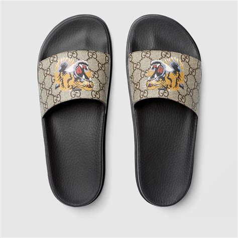 gucci tiger slides men's